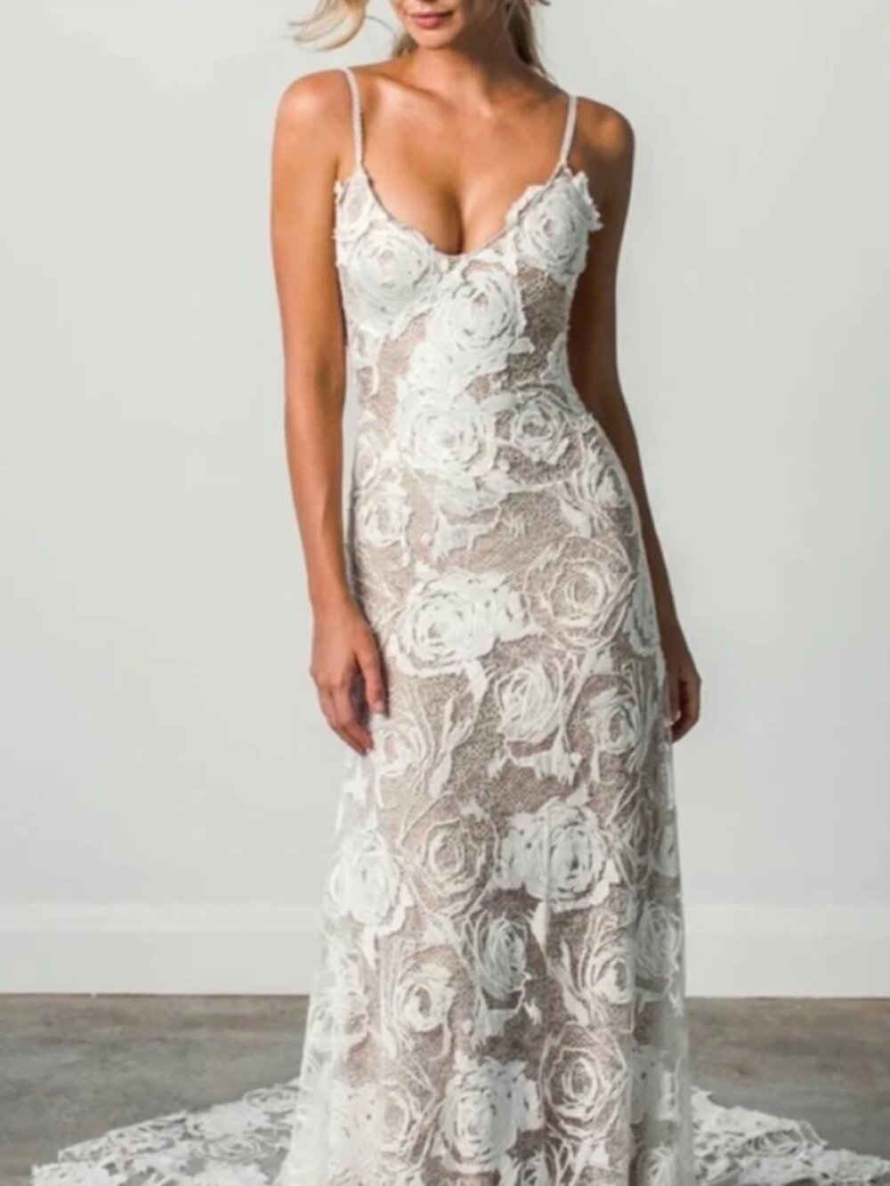Grace Loves Lace Rosa Ivory Lace Spaghetti Strap Wedding Dress Women’s XS